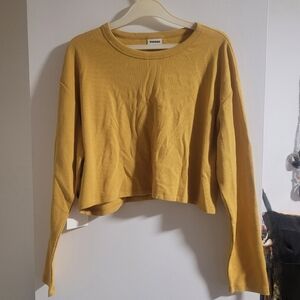 Sunday Best ARITZIA Waffle Knit Crop Top Mustard Yellow NEW